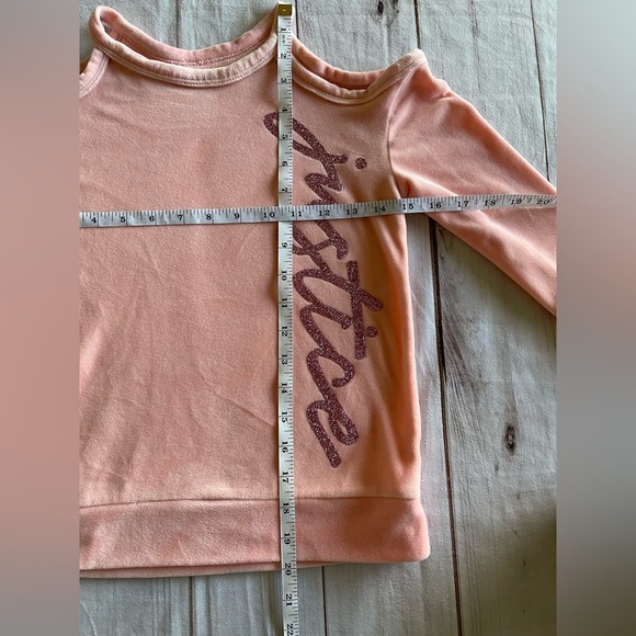 Justice Velour Top Girls Size 6/7 Pink - Picture 5 of 6
